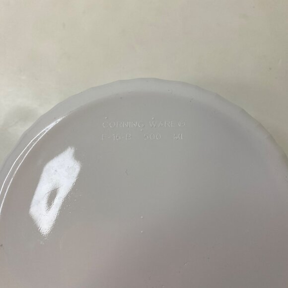 CorningWare French White F-16-B 16 oz Round Dish Set 5 Ribbed Oven Safe Vintage - Picture 6 of 8